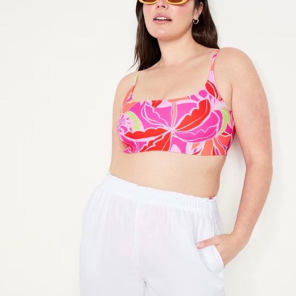 NWT OLD NAVY Scoop-Neck Bikini Swim Top Color: Tropical Sunset SIZE X-LARGE - Picture 3 of 8